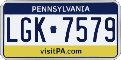PA license plate LGK7579