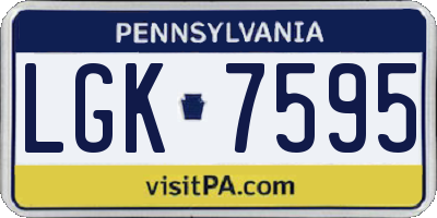 PA license plate LGK7595