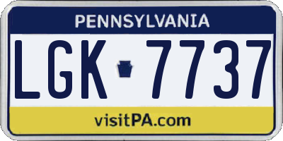 PA license plate LGK7737