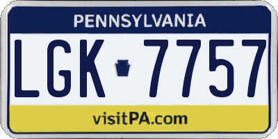 PA license plate LGK7757