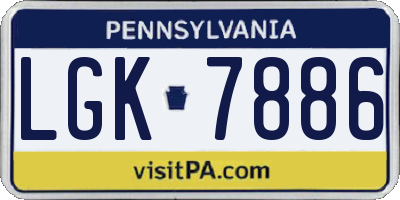 PA license plate LGK7886