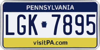 PA license plate LGK7895