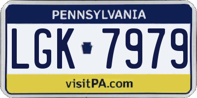 PA license plate LGK7979