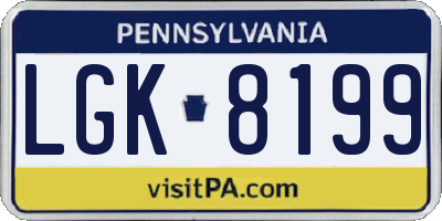 PA license plate LGK8199