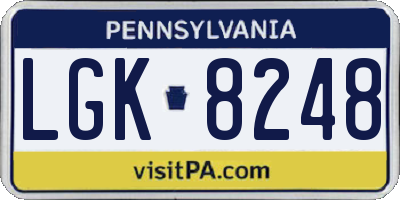 PA license plate LGK8248
