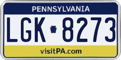 PA license plate LGK8273