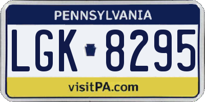 PA license plate LGK8295