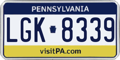 PA license plate LGK8339