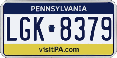 PA license plate LGK8379