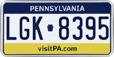 PA license plate LGK8395