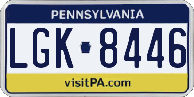 PA license plate LGK8446