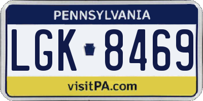 PA license plate LGK8469