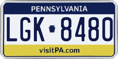 PA license plate LGK8480