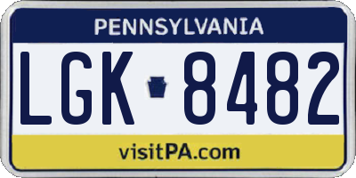 PA license plate LGK8482
