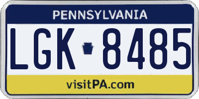 PA license plate LGK8485