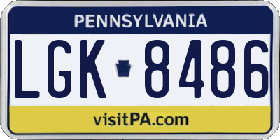PA license plate LGK8486