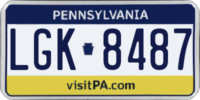 PA license plate LGK8487