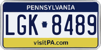 PA license plate LGK8489