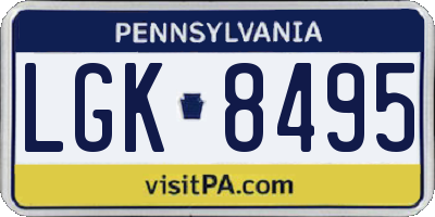 PA license plate LGK8495