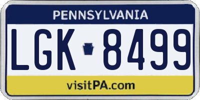 PA license plate LGK8499