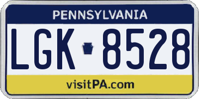 PA license plate LGK8528