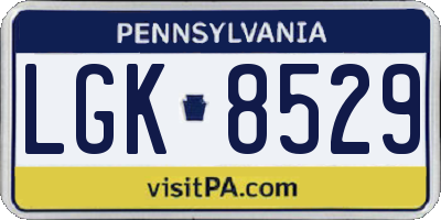 PA license plate LGK8529