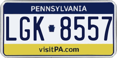 PA license plate LGK8557