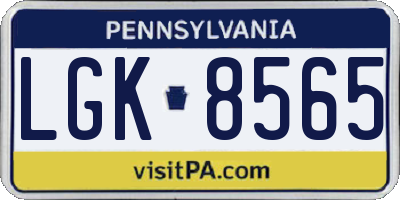 PA license plate LGK8565