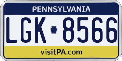 PA license plate LGK8566