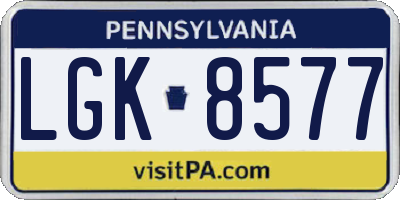 PA license plate LGK8577