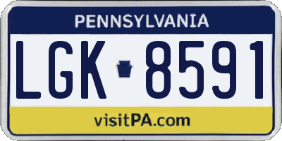 PA license plate LGK8591
