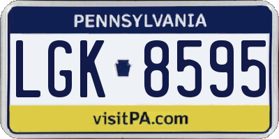 PA license plate LGK8595