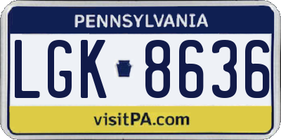 PA license plate LGK8636
