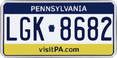 PA license plate LGK8682