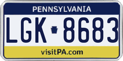 PA license plate LGK8683