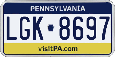PA license plate LGK8697