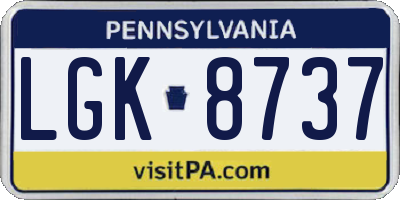 PA license plate LGK8737