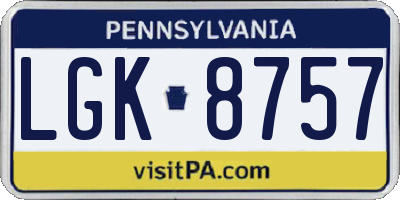 PA license plate LGK8757
