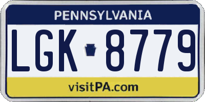 PA license plate LGK8779