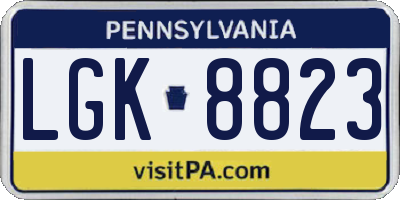 PA license plate LGK8823