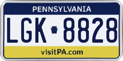 PA license plate LGK8828