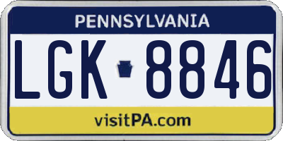 PA license plate LGK8846