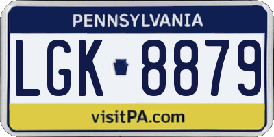 PA license plate LGK8879