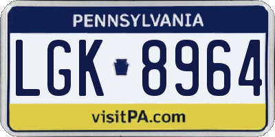 PA license plate LGK8964