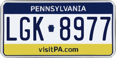 PA license plate LGK8977