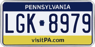 PA license plate LGK8979