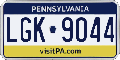 PA license plate LGK9044