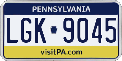 PA license plate LGK9045
