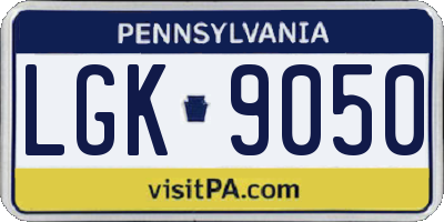 PA license plate LGK9050