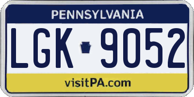 PA license plate LGK9052